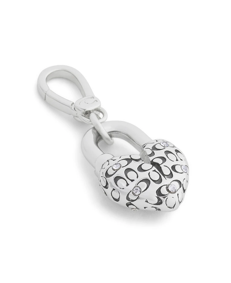 Coach Faux Stone Collectible Signature Quilted C Broken Heart Jewelry Charm
