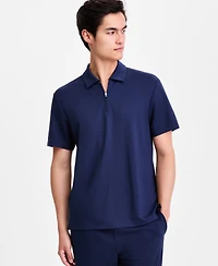 Alfani Men's Short-Sleeve Essential Zip Polo Shirt, Macy's Exclusive