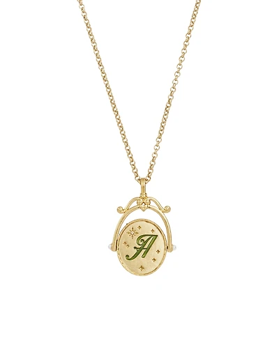 Fable England A Initial Anemone Gold Spinner Chain Necklace