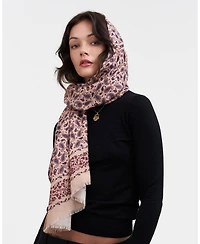 Fable England Paisley Folk Caramel Square Scarf