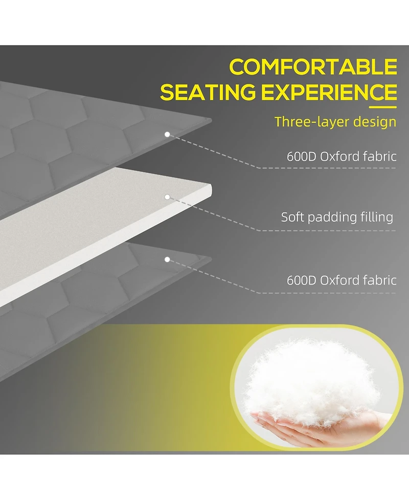 Outsunny Folding Chaise Lounge, Padded Reclining Tanning Chair, Black