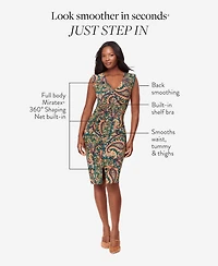 Body by Miraclesuit Women's Printed V-Neck Dress