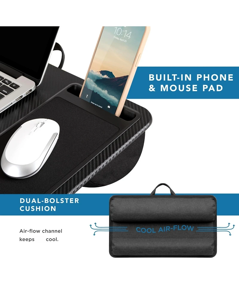 Gnuadz 15.6" Home Office Lap Desk With Device Ledge Mouse Pad Phone Holder