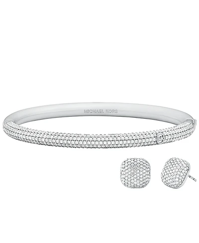 Michael Kors Pave Bangle Bracelet and Earring Set