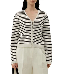 Lilysilk Women's Toscana Striped Pointelle Cardigan
