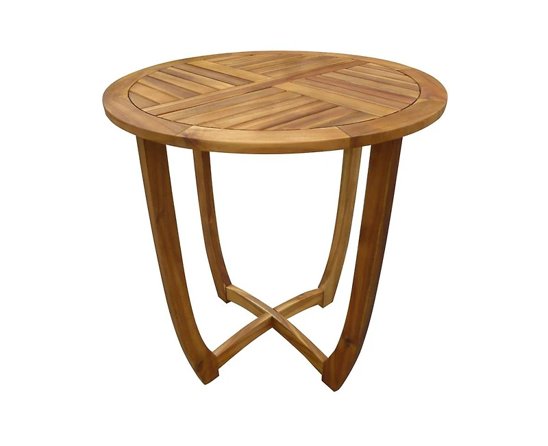 sumyeg Outdoor Round Acacia Wood Accent Table