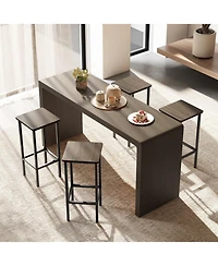 Gouun Counter Height Bar Stools Set of 4 with Wood Frame