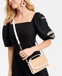I.n.c. International Concepts Tollann Straw Mini Crossbody Handbag, Macy's Exclusive