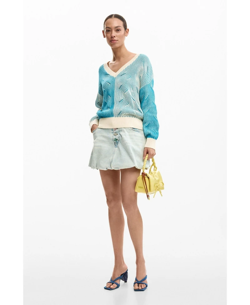 Desigual Women's Two-tone knitted sweater
