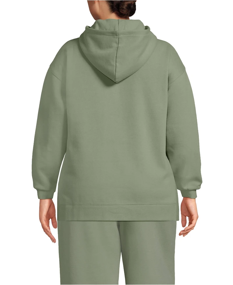 Lands' End Plus Long Sleeve Serious Sweats Hooded Tunic Sweatshirt
