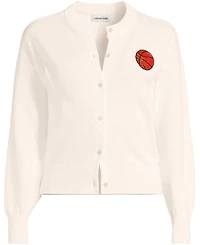 Lands' End Women's Cotton Embellished Cardigan Sweater