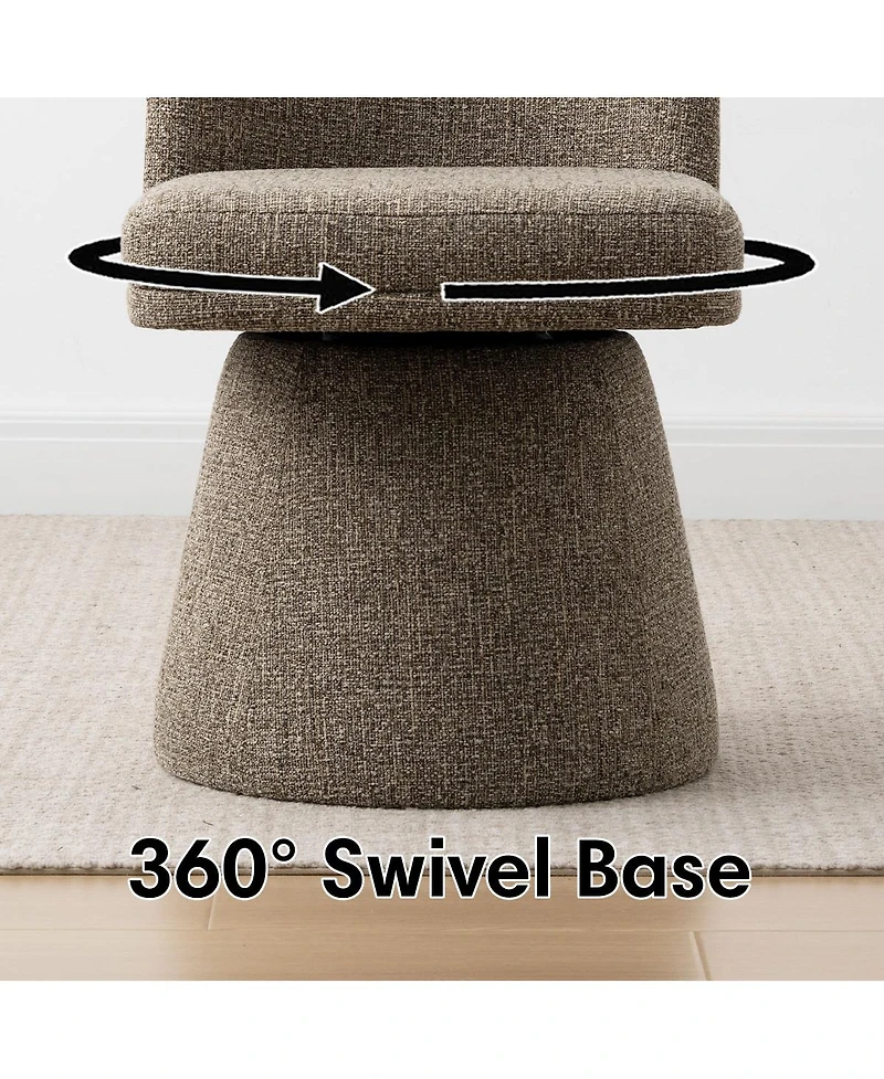 Maison Boucle Textured Upholstered Swivel Dining Side Chair, Armless 1 Piece
