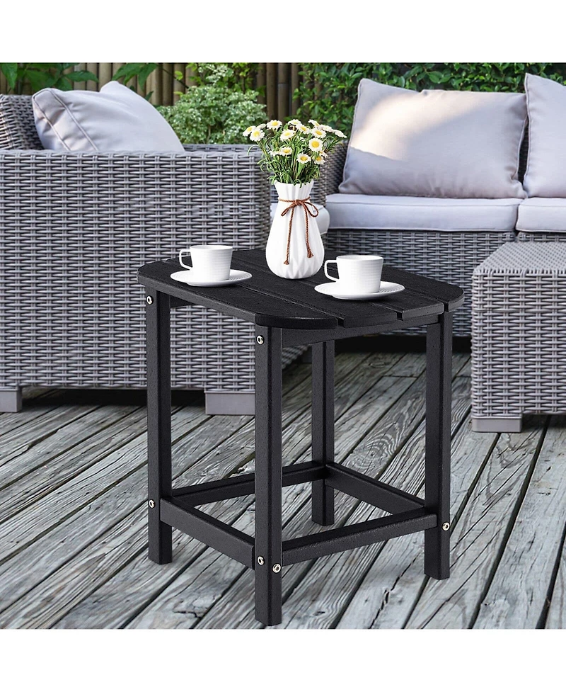sumyeg 18 Inch Outdoor Weather Resistant Side Table for Patio and Garden