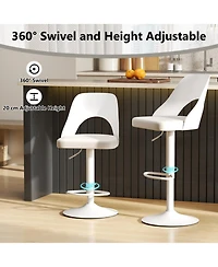 Gouun 25 in Bar Height Stools Set of 2 with Metal Legs