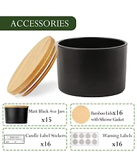 Gnuadz Glass Candle Jars with Airtight Lids 15 Pack