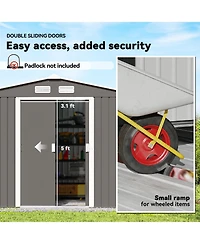 Outsunny 9' x 6' Storage Shed Garden Tool House w/ Vents Doors