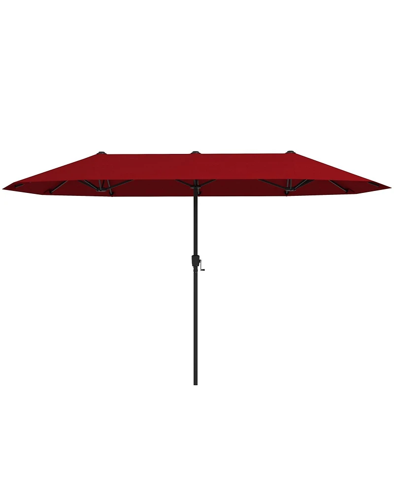 Sugift 13 ft Double Sided Patio Market Umbrella with Crank Handle