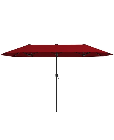 Sugift 13 ft Double Sided Patio Market Umbrella with Crank Handle