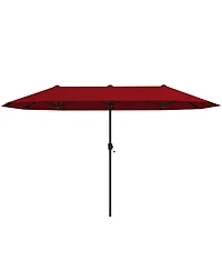 Sugift 13 ft Double Sided Patio Market Umbrella with Crank Handle