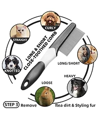 Aronkl Dog Grooming Kit 7-Piece Deshedding Undercoat Rake Slicker Dematting Comb Clipper Bath Brush for Dogs Cats