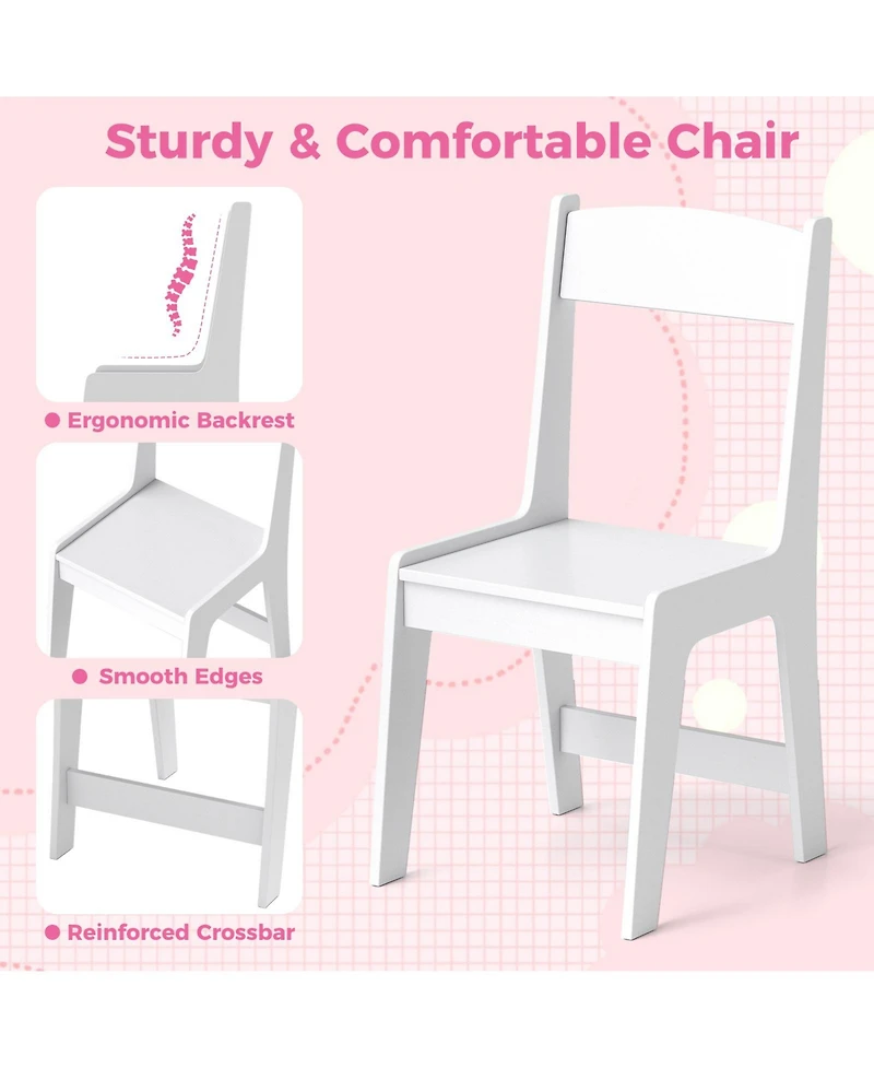 Sugift Kids Study Desk and Chair Set with Chair Hutch and Storage Cabinet for 3+ Years