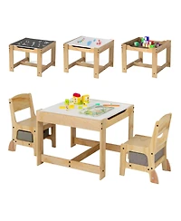 Sugift 3 in 1 Kids Table and Chair Set with Removable Tabletop and 2 Storage Drawers