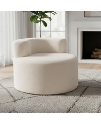 Gouun Moon-Shaped Floor Sofa Chair with Soft Teddy Fleece