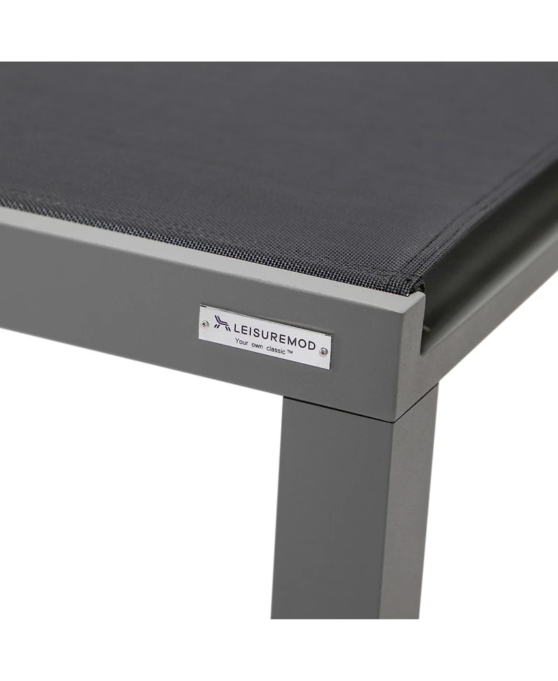 LeisureMod Marlin Patio Chaise Lounge Chair With Aluminum Frame, Set of 2