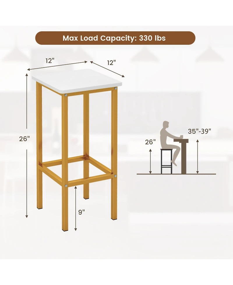 Gouun Counter Height Bar Stools Set of 4 with Wood Frame