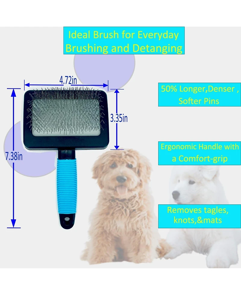 Aronkl Dog Slicker Brush Extra Long Pins Grooming Shedding Tangles Loose Hair for Medium Long Hair Dogs Cats