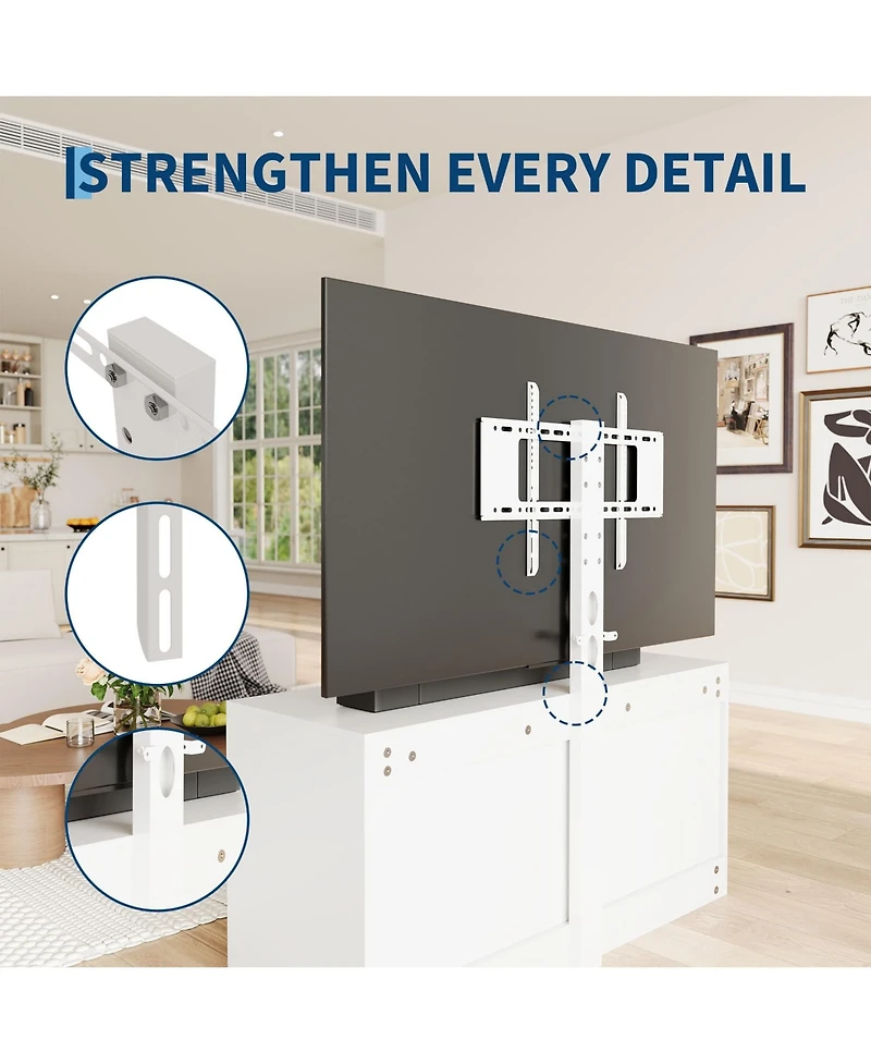 gaomon 6 Drawer Tv Stand Dresser for 32-80 Inch TVs, Wood Entertainment Center with Adjustable Mount.