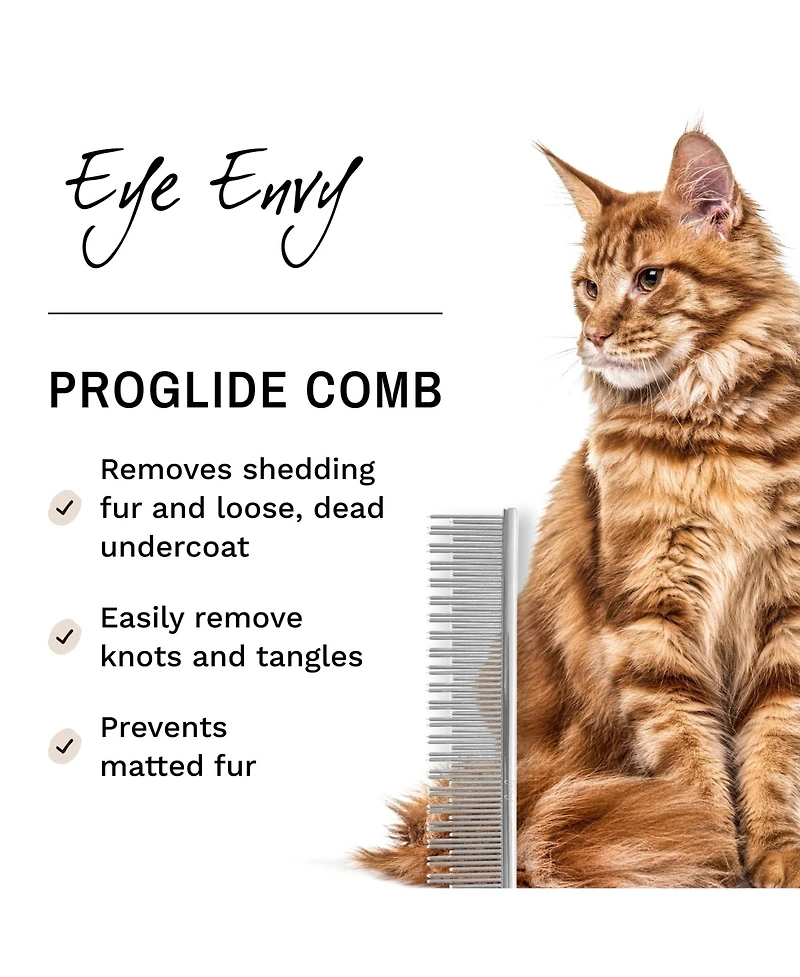 Aronkl Proglide 6" Cat Deshedding Detangling Comb Dual Length Rounded Pins