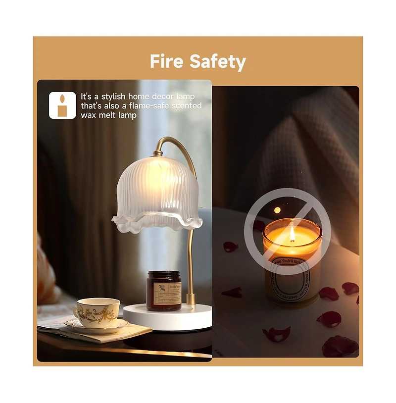 Artudatech Dimmable Candle Warmer Lamp with Timer and 2 Bulbs for Home Decor