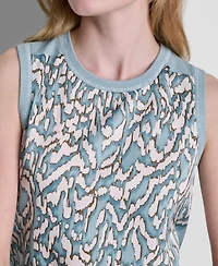 Dkny Women's Sleeveless Printed Sweater