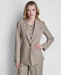 Dkny Women's Pinstripe Notch Collar Blazer