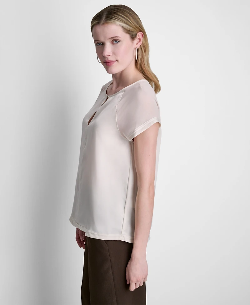 Dkny Women's Short-Sleeve Crew Neck Blouse