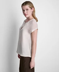 Dkny Women's Short-Sleeve Crew Neck Blouse