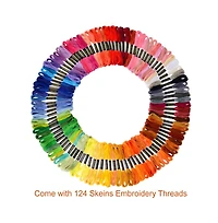 Gnuadz 124 colors Embroidery Floss Cross Stitch Thread Skeins Craft Cotton Sewing