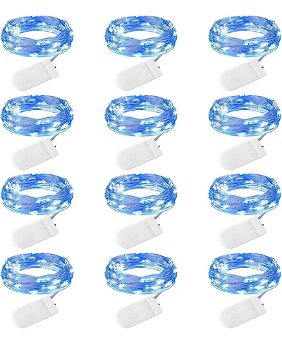 Gnuadz 12 Pack Led Fairy Lights Battery Operated Waterproof Wire String for Diy Wedding Party Decorations