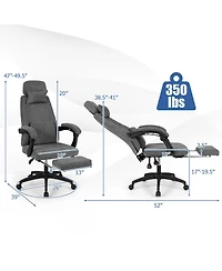 Slickblue Chenille Reclining Office Chair Upholstered Desk Chair