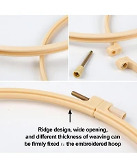 Gnuadz Burlywood Embroidery Hoops Plastic Round Cross Stitch Craft Sewing Frames 6 Sizes 3.6-10.7 Inch 16pcs