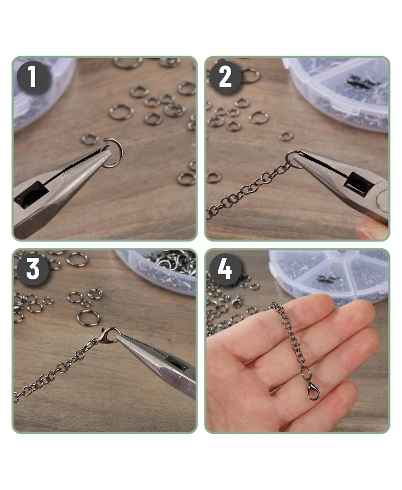 Gnuadz 1014pcs Open Jump Rings Lobster Clasps Jewelry Making 6 sizes