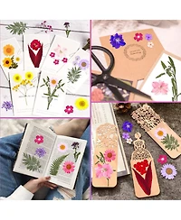 Gnuadz 140 Pcs Dried Pressed Flowers Leaves Bulk Herbs Kit Scrapbooking Diy Art Crafts Epoxy Molds Candle Soap Making Nails Decor