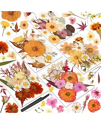 Gnuadz 140 Pcs Dried Pressed Flowers Leaves Bulk Herbs Kit Scrapbooking Diy Art Crafts Epoxy Molds Candle Soap Making Nails Decor