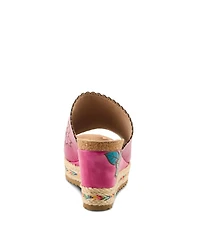 L`Artiste Women's Delraybeach Wedge Sandal with Hand-painted Comfort Design