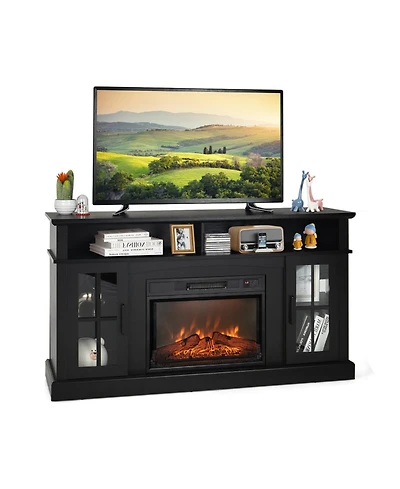 Gouun 58 in Electric Fireplace Tv Stand with Side Cabinets for TVs up to 65