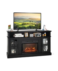 Gouun 58 in Electric Fireplace Tv Stand with Side Cabinets for TVs up to 65