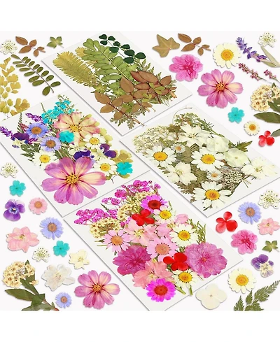 Gnuadz 100pcs Dried Flowers Pressed Leaves Craft Kit Diy Soap Candle Scrapbook Card Making Supplies