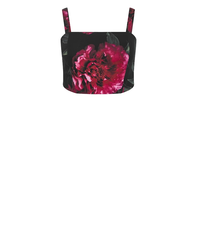 City Chic Women's Bianka Bloom Print Crop Top