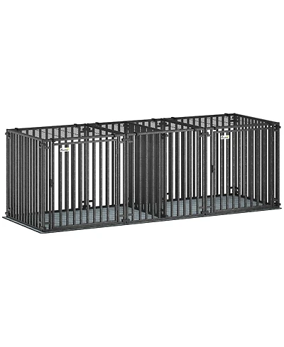 PawHut 83"L Heavy Duty Dog Crate, Extra Large Dog Kennel with Divider and Mat